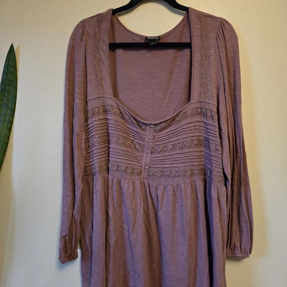 Torrid Mauve Long Sleeve Blouse - Picture 5 of 5